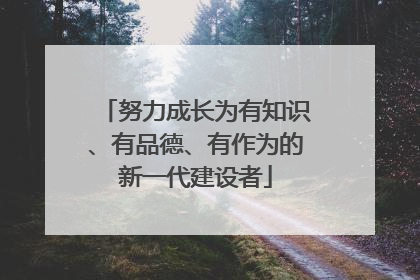 努力成长为有知识、有品德、有作为的新一代建设者