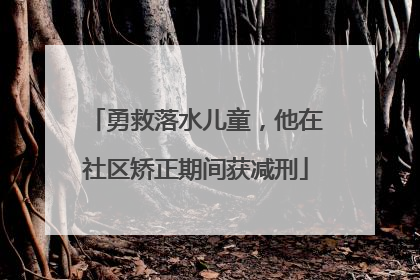 勇救落水儿童，他在社区矫正期间获减刑