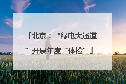 北京：“绿电大通道”开展年度“体检”
