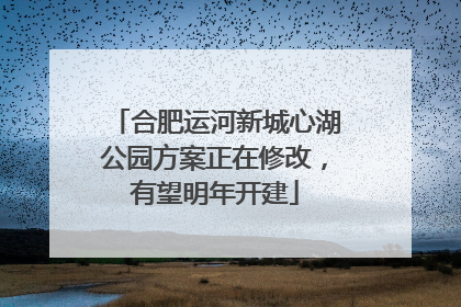 合肥运河新城心湖公园方案正在修改，有望明年开建