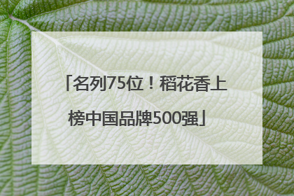 名列75位！稻花香上榜中国品牌500强