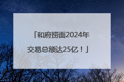 和府捞面2024年交易总额达25亿！