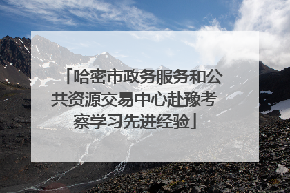 哈密市政务服务和公共资源交易中心赴豫考察学习先进经验