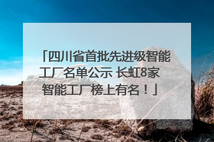 四川省首批先进级智能工厂名单公示 长虹8家智能工厂榜上有名！