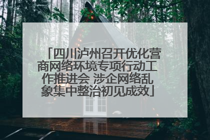 四川泸州召开优化营商网络环境专项行动工作推进会 涉企网络乱象集中整治初见成效