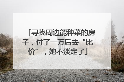 寻找周边能种菜的房子，付了一万后去“比价”，她不淡定了