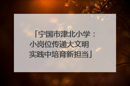 宁国市津北小学：小岗位传递大文明 实践中培育新担当