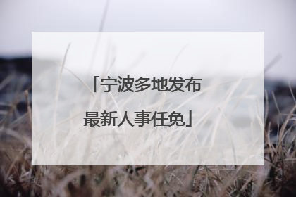 宁波多地发布最新人事任免