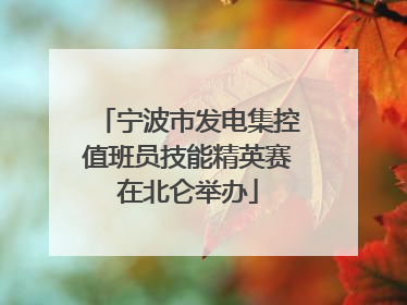 宁波市发电集控值班员技能精英赛在北仑举办