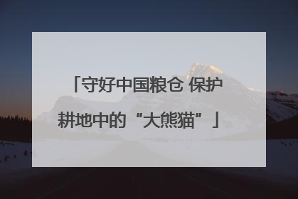 守好中国粮仓 保护耕地中的“大熊猫”