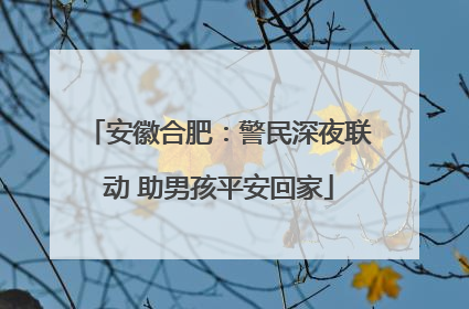 安徽合肥：警民深夜联动 助男孩平安回家