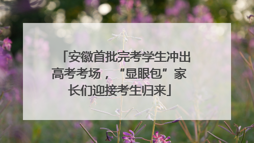 安徽首批完考学生冲出高考考场，“显眼包”家长们迎接考生归来