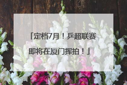 定档7月！乒超联赛即将在厦门挥拍！