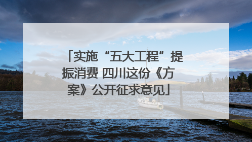 实施“五大工程”提振消费 四川这份《方案》公开征求意见