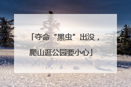 夺命“黑虫”出没，爬山逛公园要小心