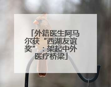 外籍医生阿马尔获“西湖友谊奖”：架起中外医疗桥梁