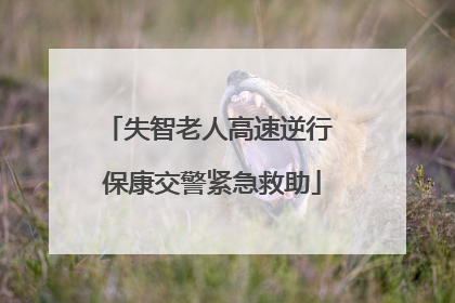 失智老人高速逆行 保康交警紧急救助