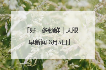 好一多领鲜｜天眼早新闻 6月5日