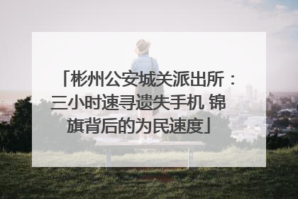 彬州公安城关派出所：三小时速寻遗失手机 锦旗背后的为民速度