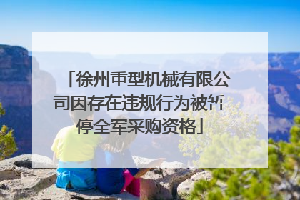 徐州重型机械有限公司因存在违规行为被暂停全军采购资格