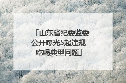 山东省纪委监委公开曝光5起违规吃喝典型问题