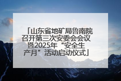 山东省地矿局鲁南院召开第三次安委会会议暨2025年“安全生产月”活动启动仪式