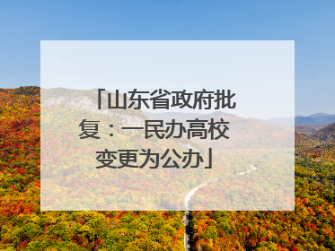 山东省政府批复：一民办高校变更为公办