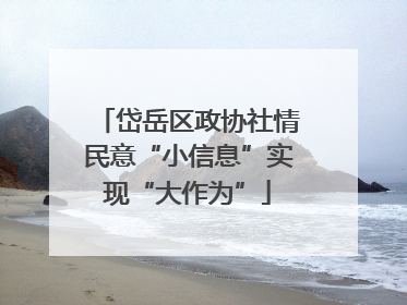 岱岳区政协社情民意“小信息”实现“大作为”