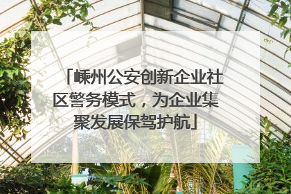 嵊州公安创新企业社区警务模式，为企业集聚发展保驾护航