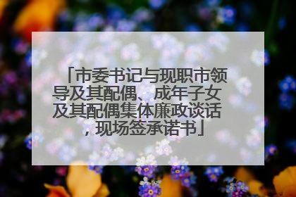 市委书记与现职市领导及其配偶、成年子女及其配偶集体廉政谈话，现场签承诺书