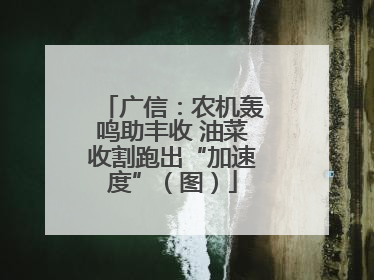 广信：农机轰鸣助丰收 油菜收割跑出“加速度”（图）