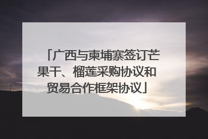 广西与柬埔寨签订芒果干、榴莲采购协议和贸易合作框架协议