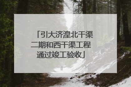 引大济湟北干渠二期和西干渠工程通过竣工验收