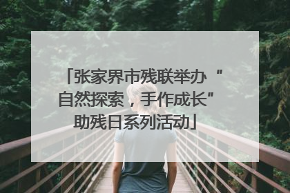 张家界市残联举办“自然探索，手作成长”助残日系列活动