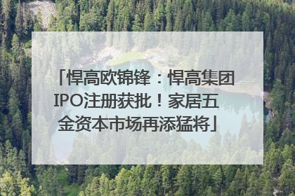 悍高欧锦锋：悍高集团IPO注册获批！家居五金资本市场再添猛将