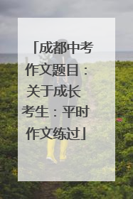 成都中考作文题目：关于成长 考生：平时作文练过