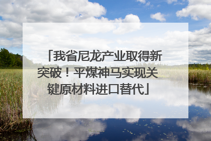 我省尼龙产业取得新突破！平煤神马实现关键原材料进口替代