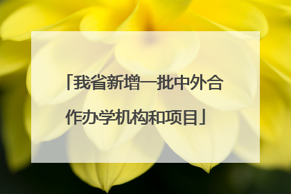 我省新增一批中外合作办学机构和项目