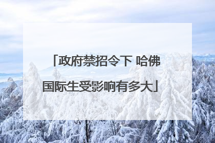 政府禁招令下 哈佛国际生受影响有多大