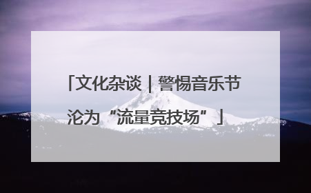 文化杂谈｜警惕音乐节沦为“流量竞技场”