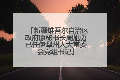 新疆维吾尔自治区政府原秘书长周旭勇已任伊犁州人大常委会党组书记