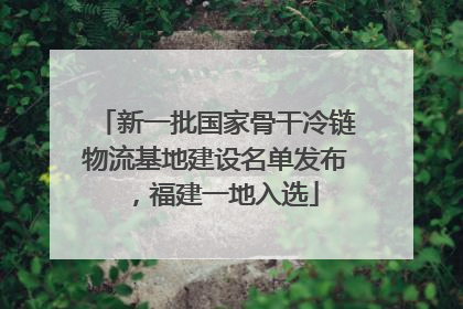 新一批国家骨干冷链物流基地建设名单发布，福建一地入选