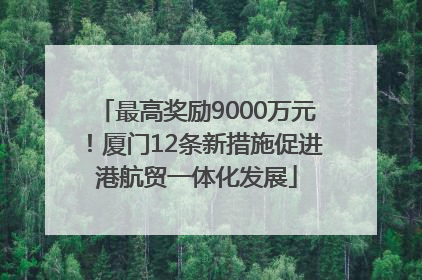 最高奖励9000万元！厦门12条新措施促进港航贸一体化发展