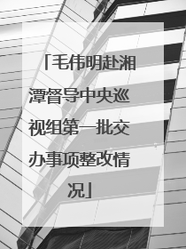 毛伟明赴湘潭督导中央巡视组第一批交办事项整改情况