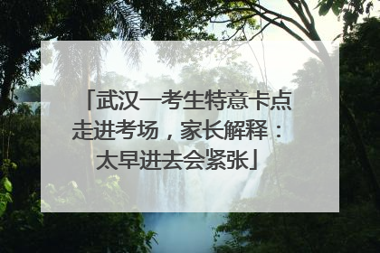 武汉一考生特意卡点走进考场，家长解释：太早进去会紧张