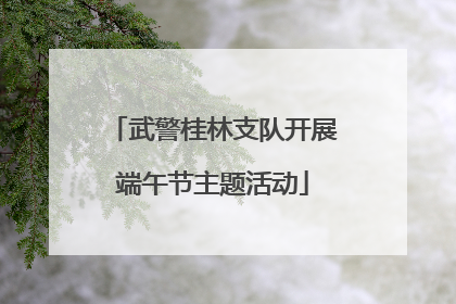 武警桂林支队开展端午节主题活动