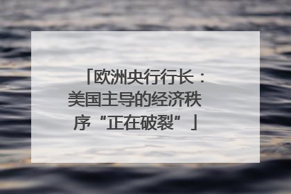 欧洲央行行长：美国主导的经济秩序“正在破裂”