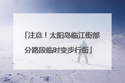 注意！太阳岛临江街部分路段临时变步行街