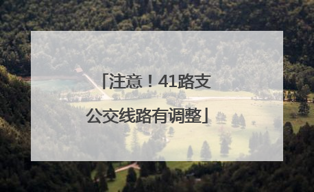 注意！41路支公交线路有调整
