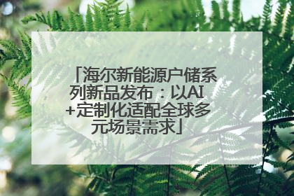 海尔新能源户储系列新品发布：以AI+定制化适配全球多元场景需求